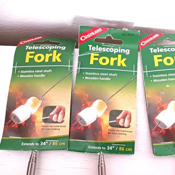 Coghlans Telescopic Roasting Forks Lot Of 3 New Extends 34" Hot Dog- Marshmallow - Picture 2 of 5